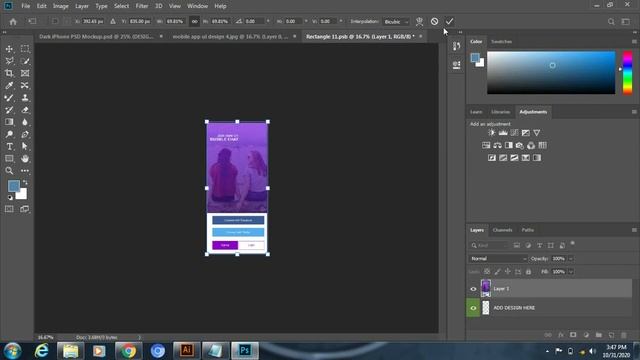 Mobile Mockup in Photoshop Tutorial  | Convert To Mockup | Photoshop Very Easy Steps | By LHK Studi