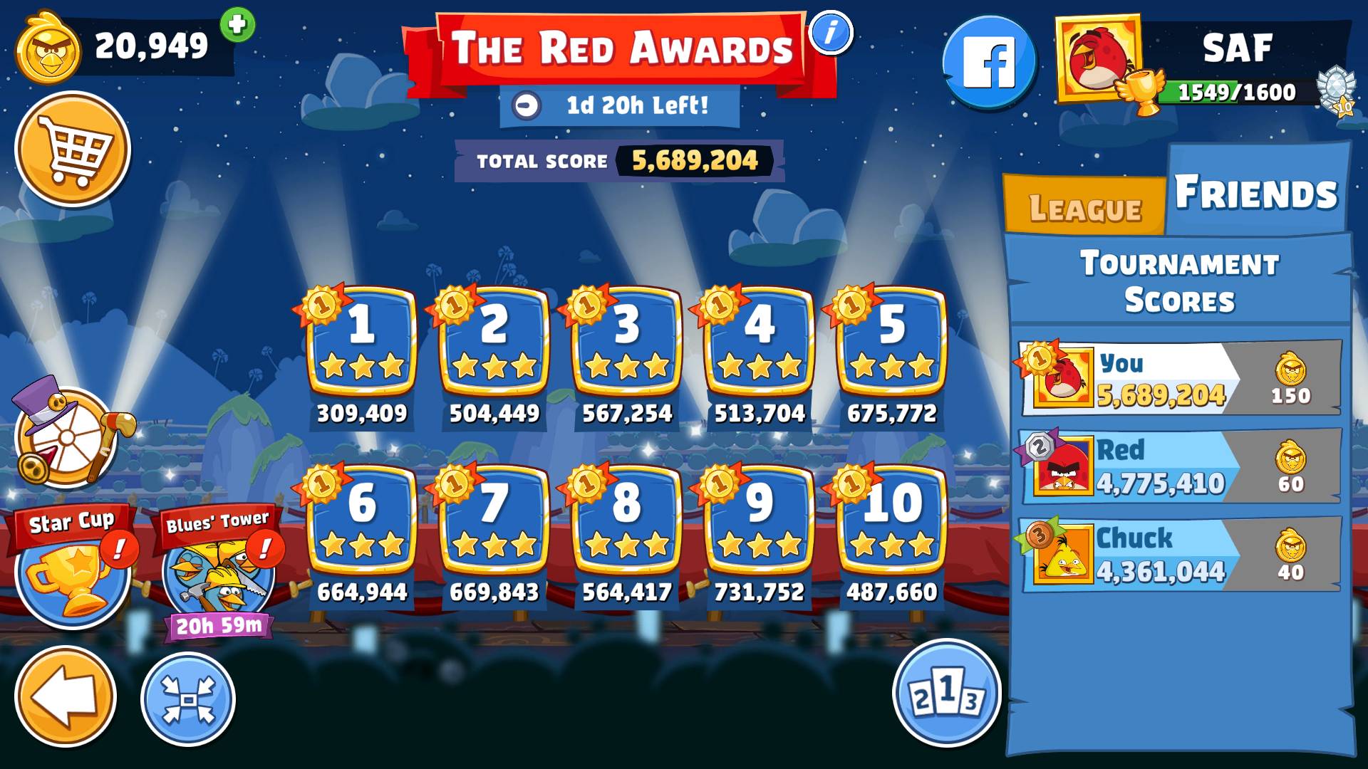 Angry Birds Friends. The Red Awards (01.03.2025). Все уровни 3 звезды. Прохождение от SAFa