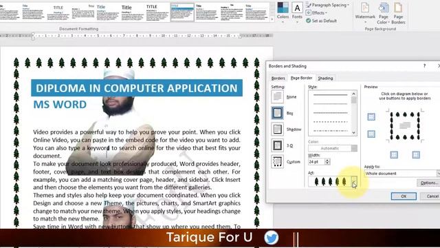 how to apply page border in MS word | Page me border kaise lagayen | Design tab in MS word