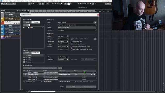 как сохранить готовый трек в cubase export mixdown p5