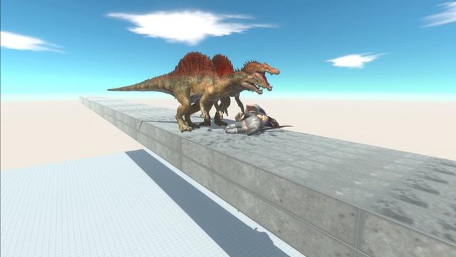 SKY BRIDGE ALL 3 SPINOSAURUS vs EVERY UNIT - Animal Revolt Battle Simulator