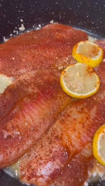 Lemon Butter Garlic Tilapia made my yours truly!!! #shorts #fish #seafood
