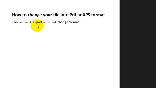 How to change MS Word file to Pdf or XPS format | Export Command in MS Word/MS Office | MS Word 06