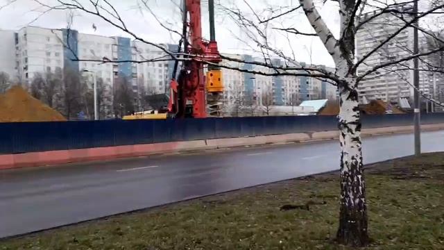 Заезд техники на площадку Строгино Рублево-Архангельской линии 02.02.2025