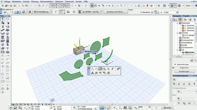 Archicad 17 test    mehrere Morph Flächen auf einmal mit Röhre bearbeiten