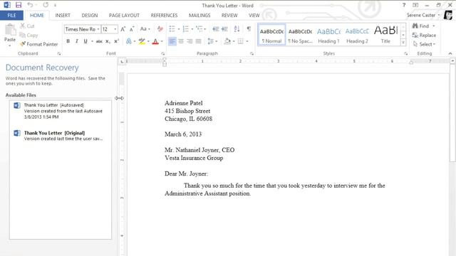 Word 2013: Saving and Sharing Documents