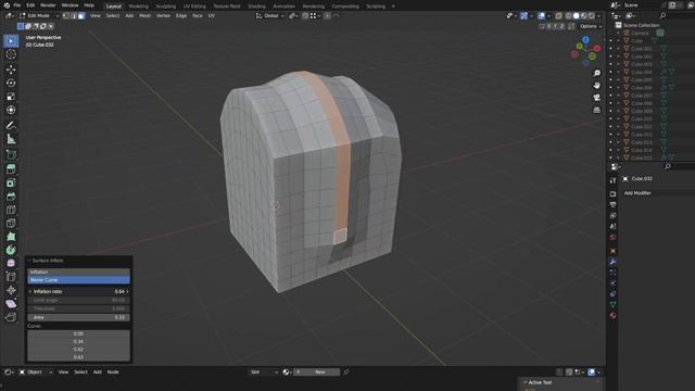 Surface Inflate - Version 1.1.0 update : Bezier Curve Mode (free addon)