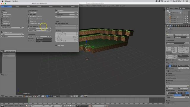 Game Design - Blender - Changing User Settings