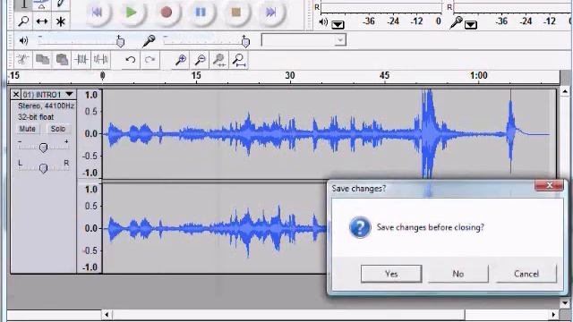 Audacity File menu 1