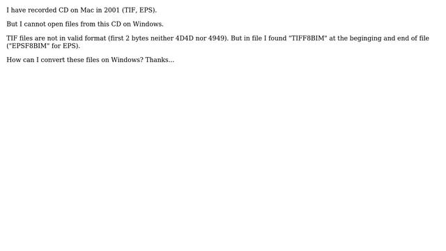 Apple: How to open TIFF file created in 2001 on Mac?