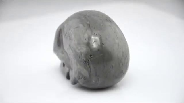 0091 3" Gray Agate Carved Crystal Skull, Super Realistic