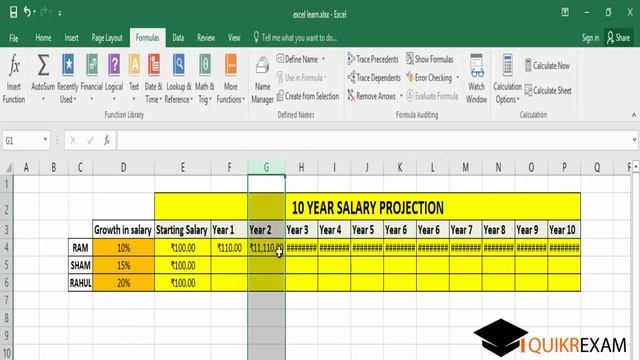 Microsoft Excel : FIXED AND RELATIVE REFERENCE || Hindi || Quikr Exam