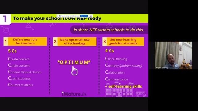 Survival & Success of Schools in the Future Dominated by NEP, AI, & Internet - Webinar @GEGAhmedaba