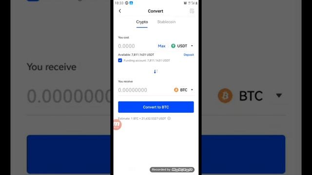 HOW TO CONVERT USDT TO BTC ON OKEX