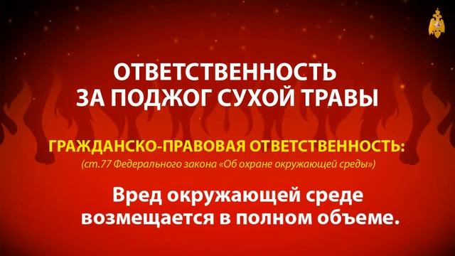Опасность пала сухой травы