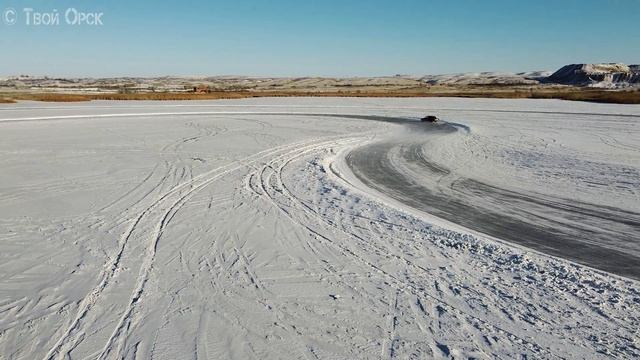 Зимний Дрифт 1 этап с воздуха. Одиночные заезды