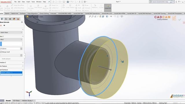 #17 SolidWorks Тройник труб фланцевый