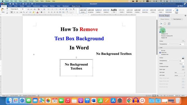 How to Remove Text Box Background