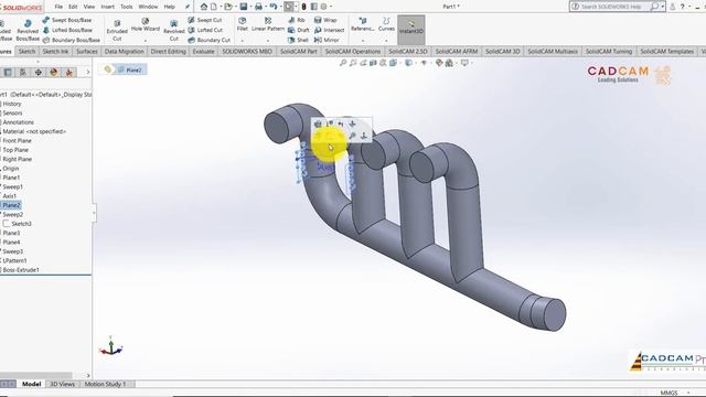 #21 Solidworks Выпускной коллектор