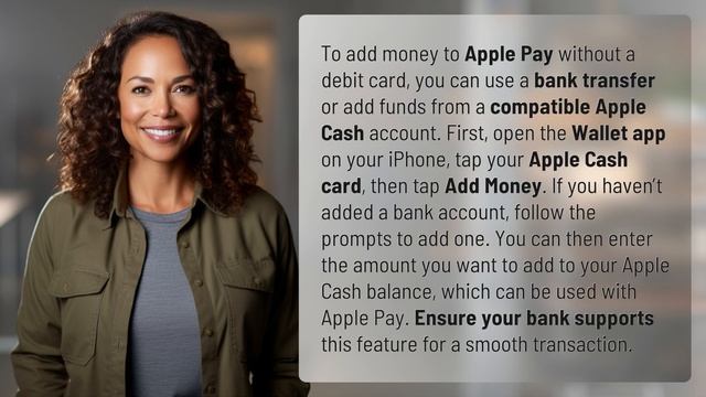 How do I add money to Apple Pay without a debit card?