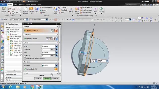 Siemens NX - Industrial Robot Assembly - Jaw 6 Tutorial