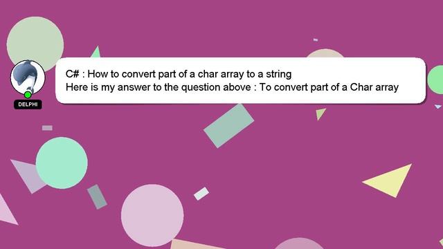 C# : How to convert part of a char array to a string