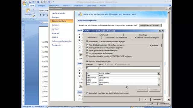am3113 Autokorrektur mit Word