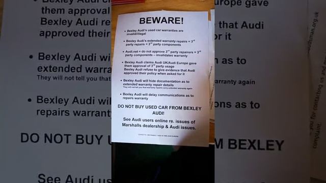 Bexley Audi..Do Not Buy Used Cars Here.. Dodgy Cars