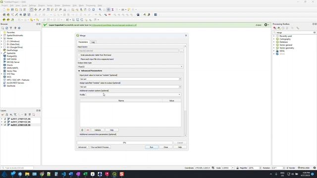 Merge GeoTIFFs with QGIS