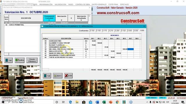 ✅CÁLCULO DE LA FÓRMULA POLINÓMICA, Coeficiente de Reajuste en ConstrucSoft Valor Ganado