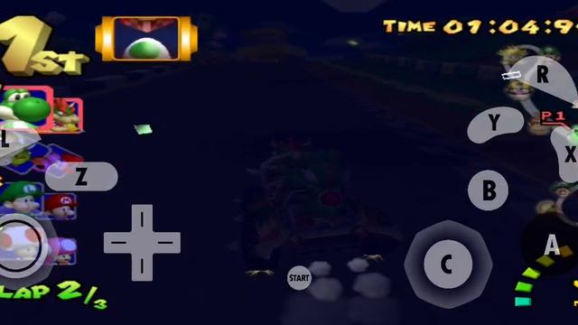 Mario Kart Double Dash. Easy mode but item always is Yoshi Egg