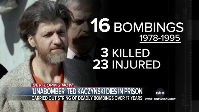 Unabomber Ted Kaczynski dies in prison