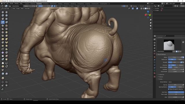 Blender Sculpt  - CentPorcus - creating Details