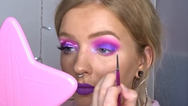 PINK & PURPLE CLOUD EYES EYESHADOW TREND TUTORIAL | FAT NICK GENERATION NUMB INSPO | roseanndarcy