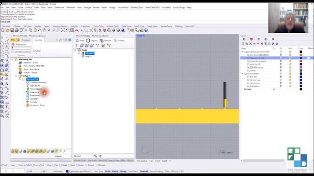 Video #13: in english: Grasshopper3D and RhinoCAM.