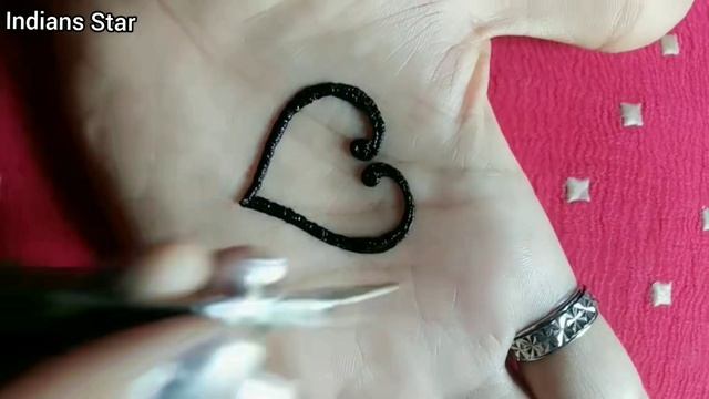 Beautiful English letter heart mehndi designs tattoos // Cute heart mehndi tattoo design