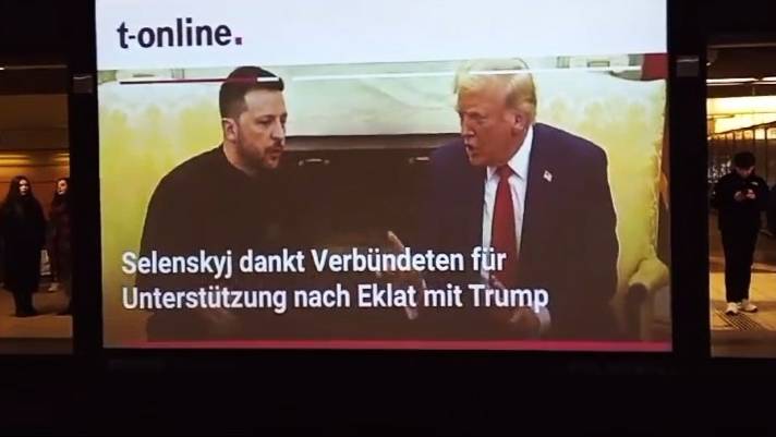 ГЕРМАНИЯ. ОБРАБОТКА МОЗГОВ. ЭКРАНЫ ПО ВСЕЙ СТРАНЕ. СЕГОДНЯ - СОЧУВСТВИЕ И СОЛИДАРНОСТЬ. ФРАНКФУРТ