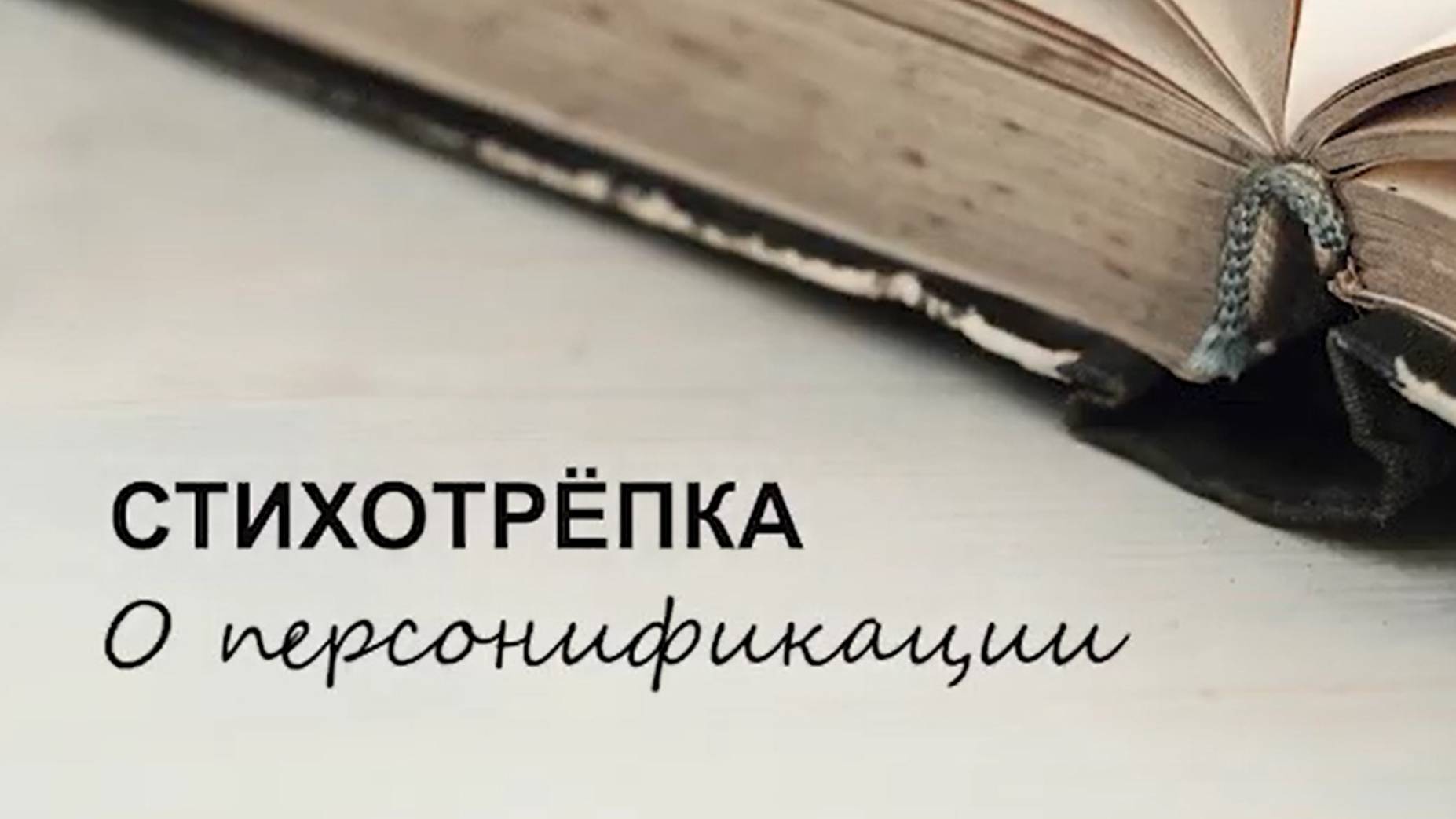 СтихоТрёпка. О ПЕРСОНИФИКАЦИИ. Выпуск 3.