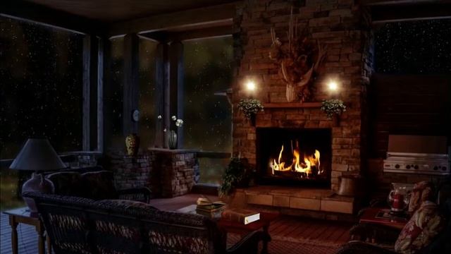 Gemütlicher Abend am Kamin   Relaxing music to feel good