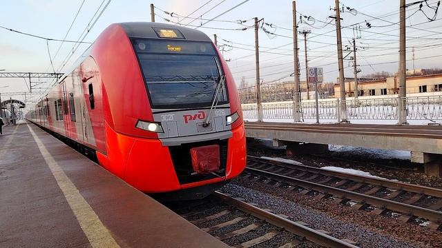 Двойной Электропоезд Ласточка ЭС2Г-026+ЭС2Г-025 Сообщением Санкт-Петербург-Тосно Металлострой