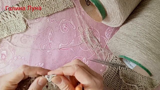 🧶Пряжа лён с хлопком, вяжу образцы 🧶