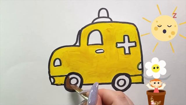 Bolalar Uchun mashina rasm chizish /Drawing ambulance for children/Рисование скорая помощь для дете