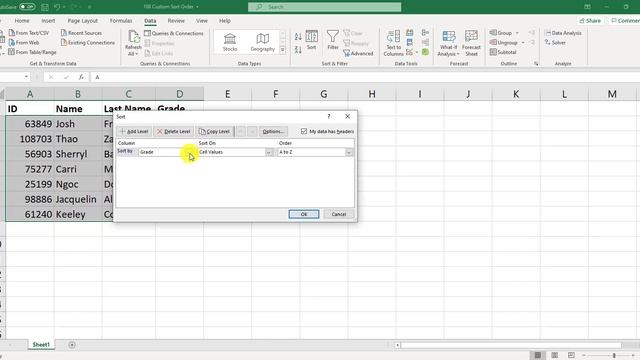 3-003. Custom Sort Order