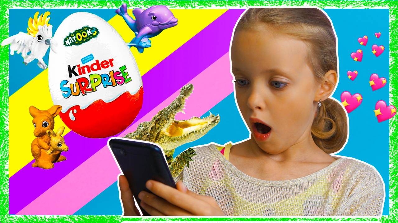 КИНДЕР Сюрприз NATOONS ИГРУШКИ ЗВЕРЮШКИ Kinder Surprise eggs ПРИЛОЖЕНИЕ MAGIC KINDER