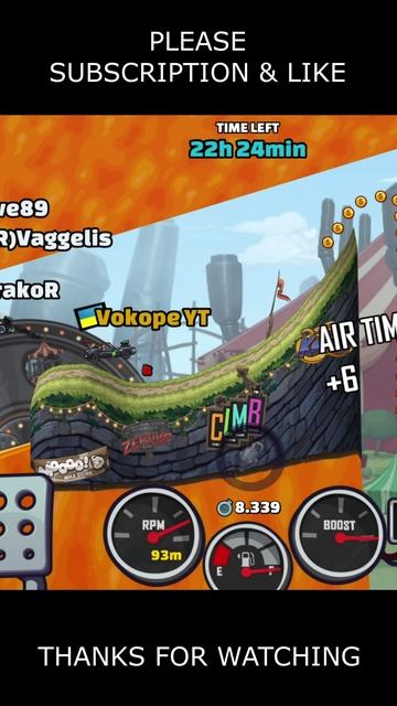🎧 Is MUSCLE CAR A Top Today? 🎧 (Pls More Lava) - Hill Climb Racing 2 #shorts #hcr2