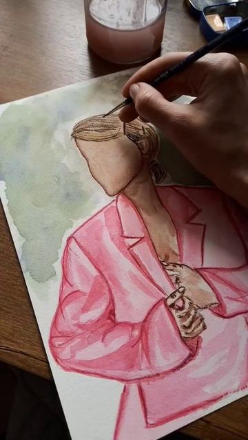 рисую женский портрет акварелью // скетчинг