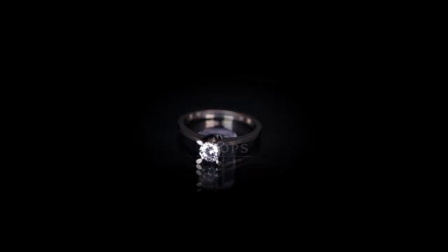 0,40 Karat  Badem V Montür Pırlanta Tektaş Yüzük -1100401 | Keops Pırlanta