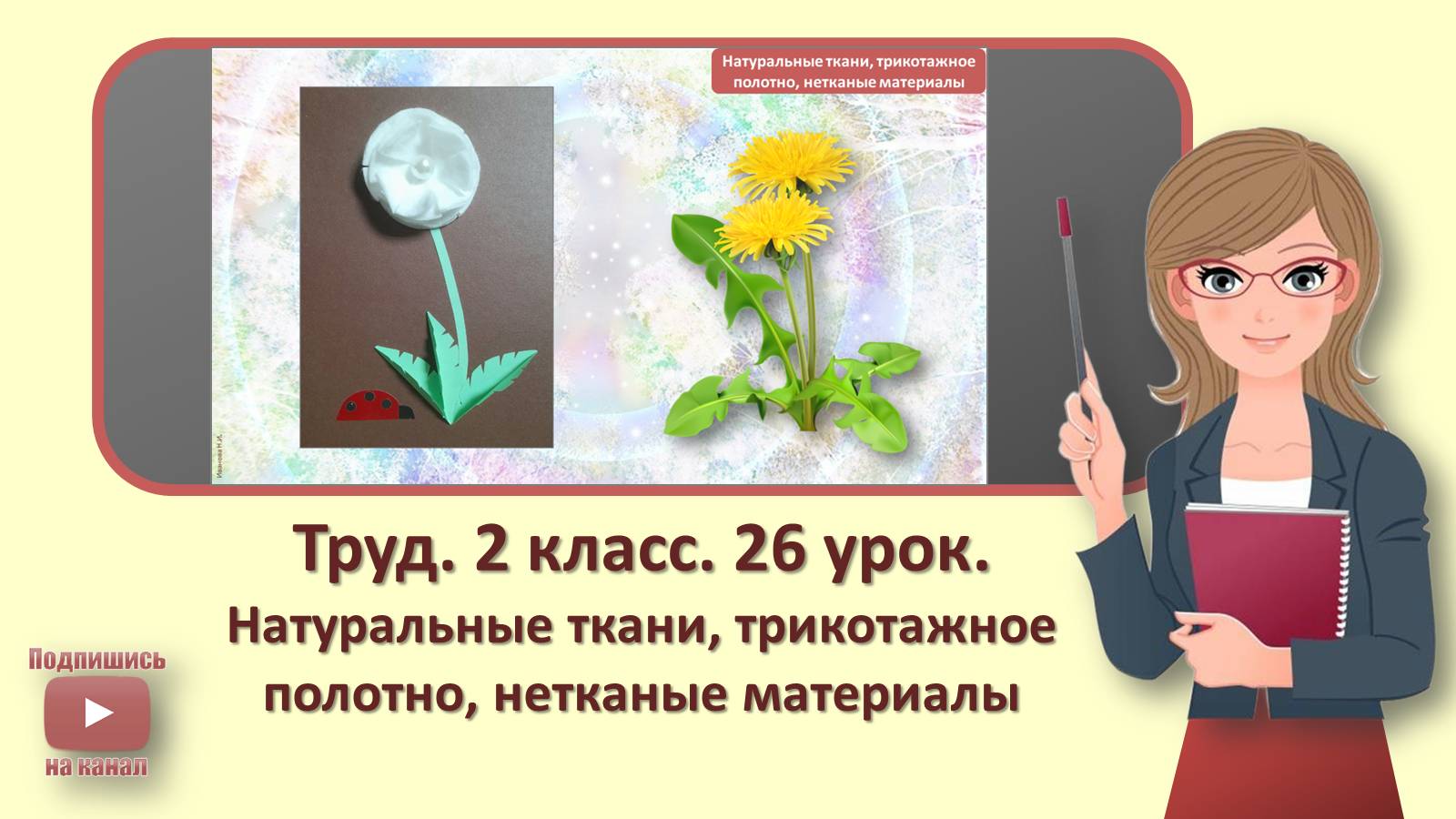 2 кл. Труд. 26 урок. Натуральные ткани, трикотажное полотно, нетканые материалы