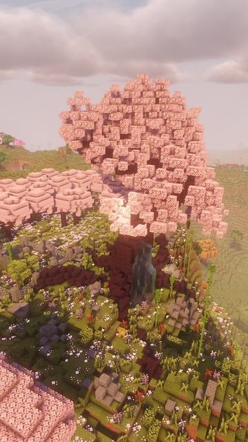 обзор мода Nebulus cherry blossom tree #майнкрафт #модынамайнкрафт #minecraft #моды #shorts