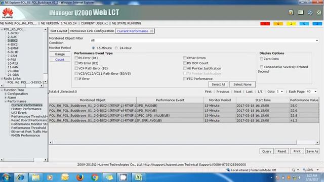 24h xpd value report check in RTN mw link